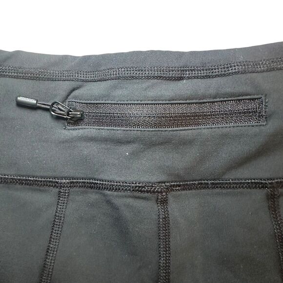 Lululemon Soft Below Knee Scrunch Leggings Capri Women's Size 2 Black Zip Pocket - Picture 4 of 6